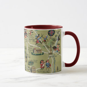 Dunlop Map of Shakespeare Country, England Tasse