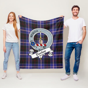 Dunlop Modern Clan Abzeichen Tartan Kariert Fleecedecke