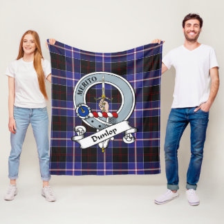 Dunlop Modern Clan Abzeichen Tartan Kariert Fleecedecke