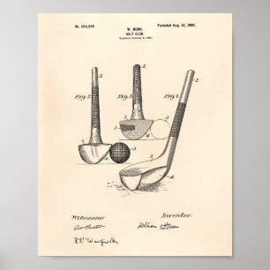 Dunn Golf Club 1900 Patentart - Alter Peper Poster