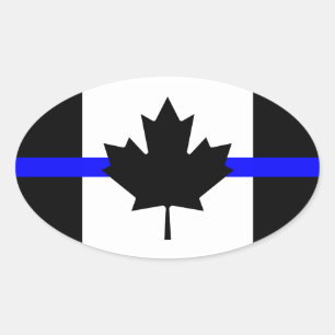 Dünnblaue Linie - Kanada-Version Ovaler Aufkleber
