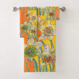 Dünndarm-Blume Badhandtuch Set