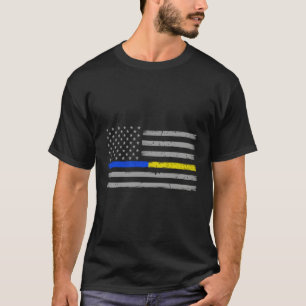 Dünne blaue Goldlinie Dispatcher Polizeibeamter T-Shirt