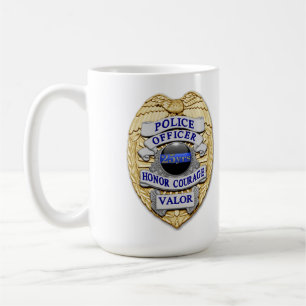 Dünne blaue Linie - 25 Jahre Polizeipolizei Abzeic Kaffeetasse