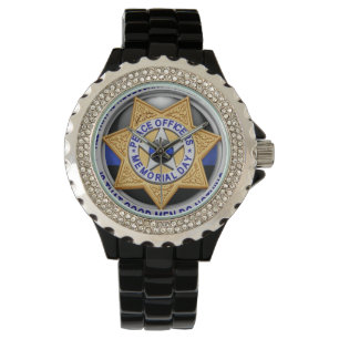 Dünne blaue Linie - Abgeordneter Badge Armbanduhr