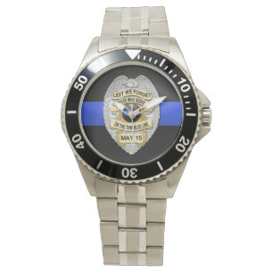 Dünne blaue Linie Abzeichen Armbanduhr