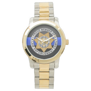 Dünne blaue Linie Abzeichen Armbanduhr