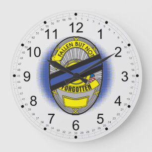 Dünne blaue Linie Abzeichen Große Wanduhr
