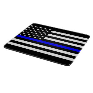 Dünne Blaue Linie Amerikanische Flagge Grafik Deko Schneidebrett