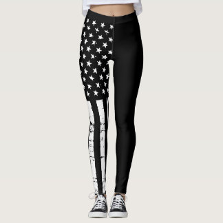 Dünne blaue Linie amerikanische Flaggen-Leggings Leggings