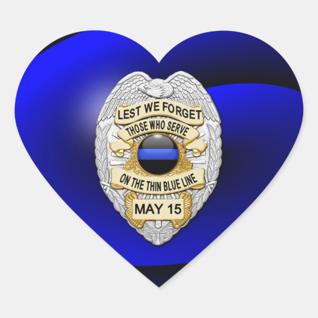 Dünne blaue Linie Eins-a-Kind Herz-Aufkleber (Vorderseite)