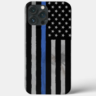 Dünne blaue Linie Geschüttelte beschädigte Flag Ca Case-Mate iPhone Hülle