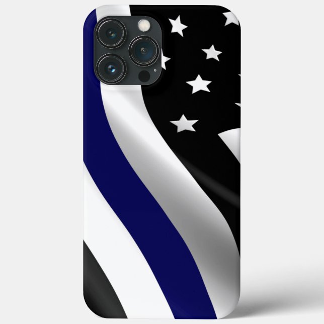 Dünne blaue Linie Geschüttelte beschädigte Flag Ca Case-Mate iPhone Hülle (Rückseite)
