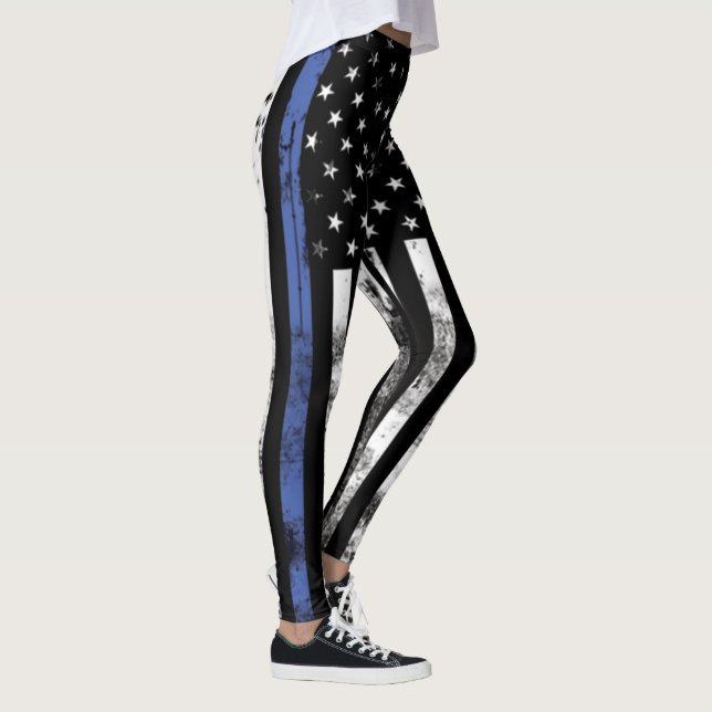 Dünne blaue Linie Gesetzdurchführungs-Leggings Leggings (Rechts)