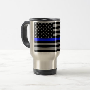 Dünne blaue Linie Kaffee-Tasse Reisebecher