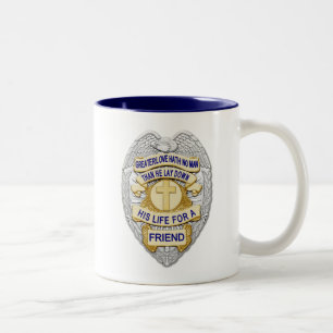 Dünne blaue Linie leuchtender Button und goldenes Zweifarbige Tasse