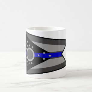 DÜNNE BLAUE LINIE OHIO-STAATS-FLAGGEN-KAFFEE-TASS KAFFEETASSE