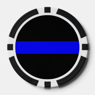 Dünne blaue Linie Poker-Chip Pokerchips