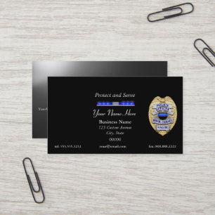 Dünne blaue Linie Polizei-Abzeichen und Licht-Bar Visitenkarte