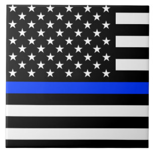 Dünne Blaue Linie Polizei-Flagge Fliese