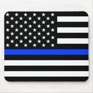 Dünne blaue Linie Polizei-Flagge Mousepad