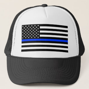 Dünne Blaue Linie Polizei-Flagge Truckerkappe