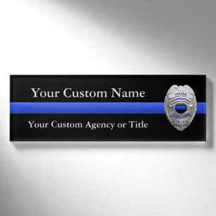 Dünne blaue Linie Polizei-Kommunikations-Abzeiche Namenschild