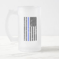 Dünne blaue Linie - Polizei-Offizier - Bier-Tasse