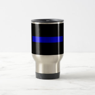 Dünne blaue Linie Reise-Kaffee-Tasse Reisebecher