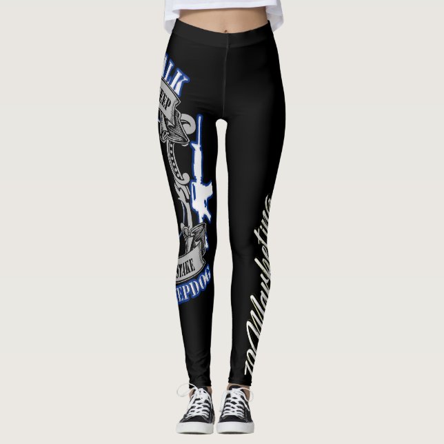 Dünne blaue Linie Workout-Leggingspolizei des Leggings (Vorderseite)