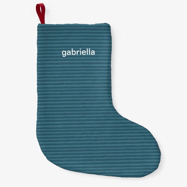Dünne blaue Streifen mit Namen Kleiner Weihnachtsstrumpf (Vorderseite)