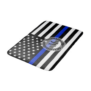 Dünne Blue Line-amerikanische Flagge Badematte