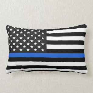 Dünne Blue Line-amerikanische Flagge Lendenkissen