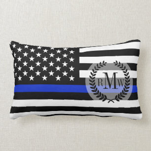 Dünne Blue Line-amerikanische Flagge Lendenkissen