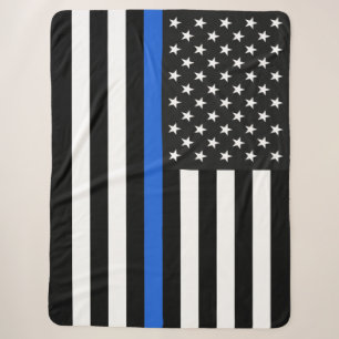 Dünne Blue Line-amerikanische Flagge Sherpadecke