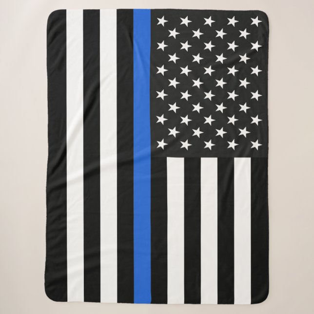 Dünne Blue Line-amerikanische Flagge Sherpadecke (Vorderseite)