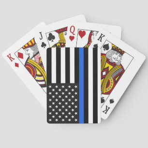 Dünne Blue Line-amerikanische Flagge Spielkarten