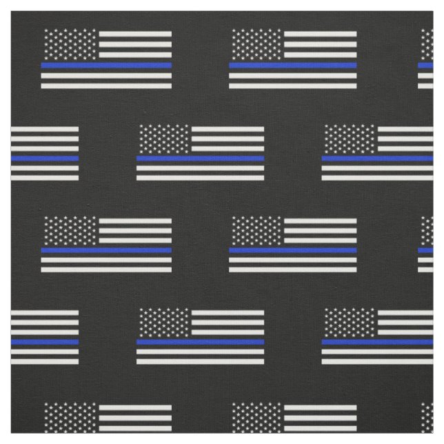 Dünne Blue Line-amerikanische Flagge Stoff (Muster)