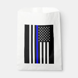 Dünne Blue Line-Grafik auf einer US-Flagge Geschenktütchen