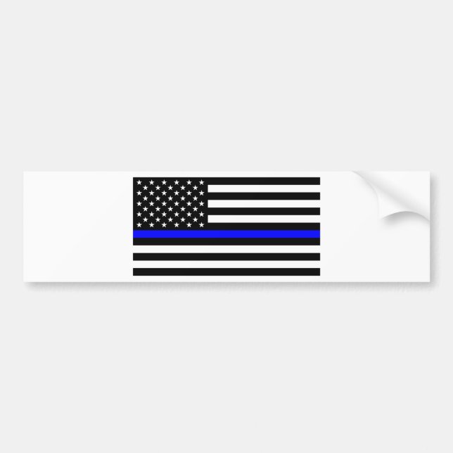 Dünne Blue Line-Polizeibeamte-Denkmal-Flagge Autoaufkleber (Vorne)