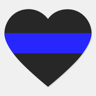 Dünne Blue Line-Polizeibeamte-Denkmal-Flagge Herz-Aufkleber