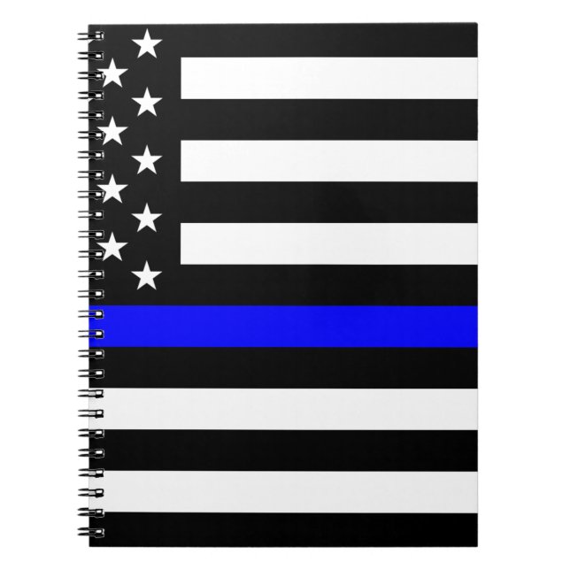 Dünne Blue Line-Polizeibeamte-Denkmal-Flagge Notizblock (Vorderseite)