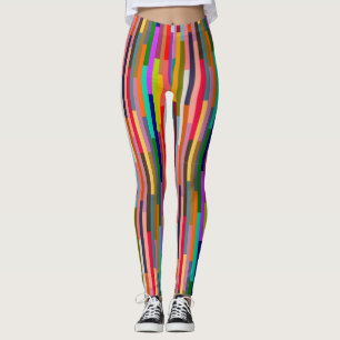 Dünne bunte Streifen Leggings
