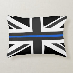 Dünne Flagge Blue Lines Großbritannien Dekokissen