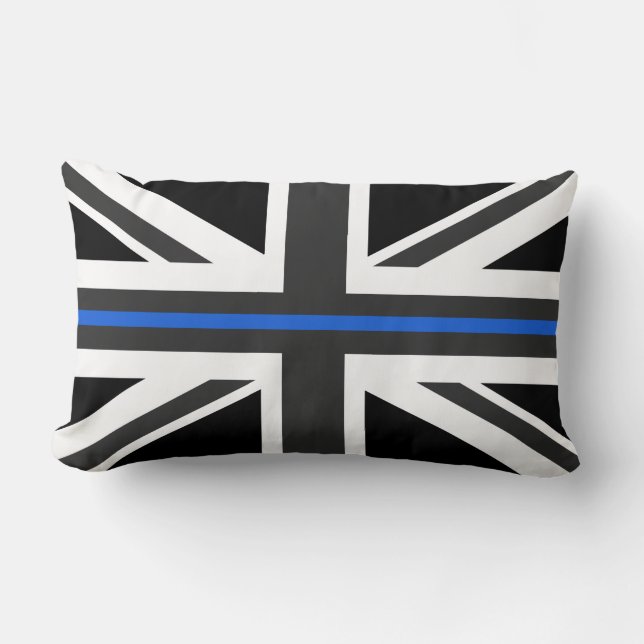 Dünne Flagge Blue Lines Großbritannien Lendenkissen (Vorderseite)