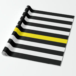 Dünne gelbe Linie Dispatcher-Flagge Geschenkpapier