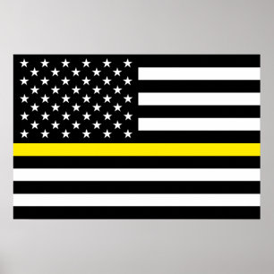 Dünne Gelbe Linie Dispatcher Flagge Poster