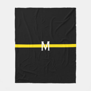 Dünne gelbe Linie Fahrdienstleiter-Monogramm Fleecedecke