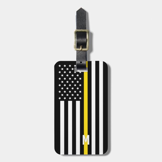 Dünne gelbe Linie Gepäckanhänger (Vorderseite vertikal)
