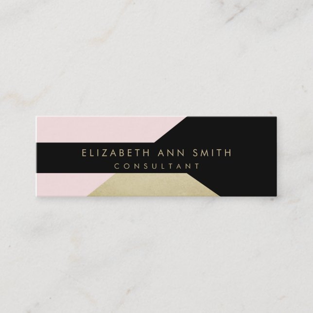 Dünne Goldeffekt-Chic-Visitenkarte Mini Visitenkarte (Vorderseite)